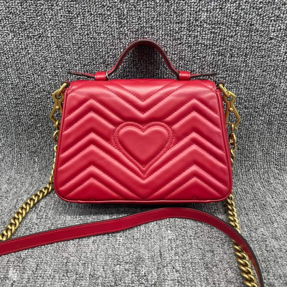 100% Authentic Gucci Marmont Mini Leather Shoulder Bag - Picture 2 of 16